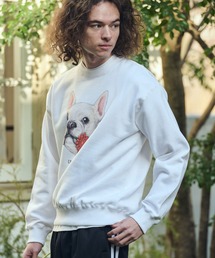 UN-FILLED（アンフィルド）の「msw1836- REAL GERBERA DOG CN SWEAT スウェット（フレンチブルドッグ）(SDUF-2602FBD)（スウェット）」