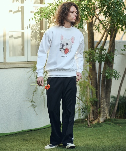 UN-FILLED（アンフィルド）の「msw1836- REAL GERBERA DOG CN SWEAT スウェット（フレンチブルドッグ）(SDUF-2602FBD)（スウェット・メンズ・グレー/ホワイト・XL/L/M）」の9枚目の写真