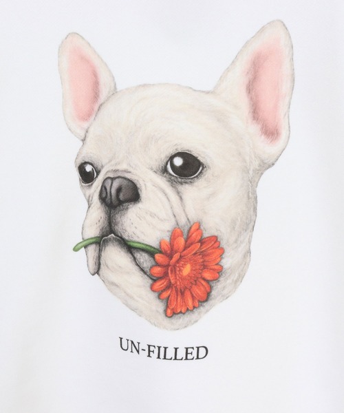 UN-FILLED（アンフィルド）の「msw1836- REAL GERBERA DOG CN SWEAT スウェット（フレンチブルドッグ）(SDUF-2602FBD)（スウェット・メンズ・グレー/ホワイト・XL/L/M）」の13枚目の写真