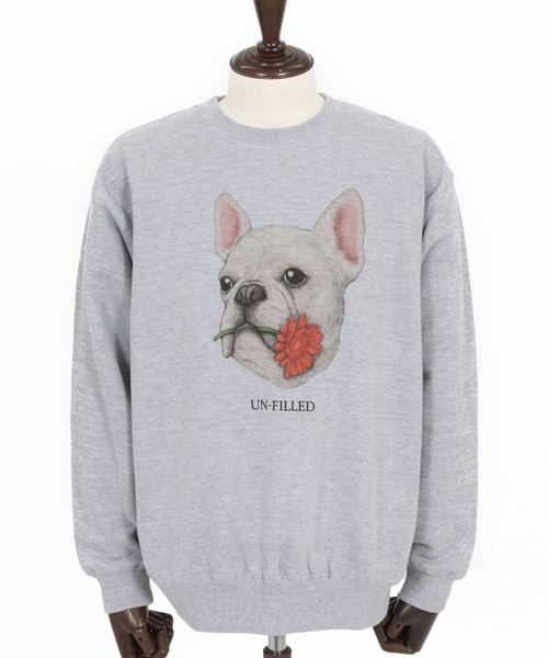 UN-FILLED(アンフィルド)の「msw1836- REAL GERBERA DOG CN SWEAT スウェット(フレンチブルドッグ)(SDUF-2602FBD)(スウェット・メンズ・グレー/ホワイト・XL/L/M)」の14枚目の写真