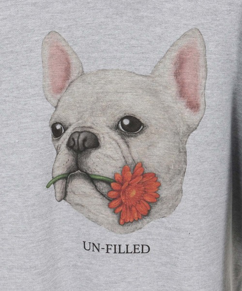 UN-FILLED(アンフィルド)の「msw1836- REAL GERBERA DOG CN SWEAT スウェット(フレンチブルドッグ)(SDUF-2602FBD)(スウェット・メンズ・グレー/ホワイト・XL/L/M)」の20枚目の写真