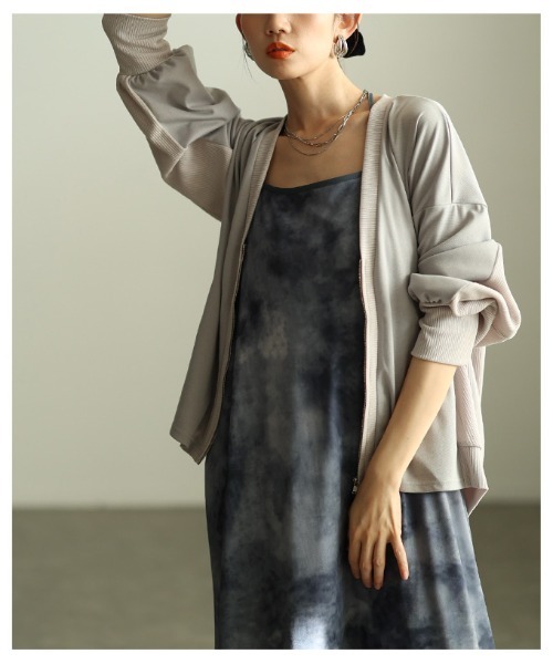Sawa a la mode（サワアラモード）の「ドッキングジップアップカーディガン（カーディガン/ボレロ・レディース・ブラック/アイボリー・FREE）」の7枚目の写真