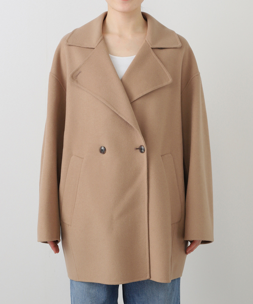 SLOBE IENA（スローブイエナ）の「ダブルフェイスミドルコート（その他アウター・レディース・ブラック/キャメル・FREE）」の2枚目の写真