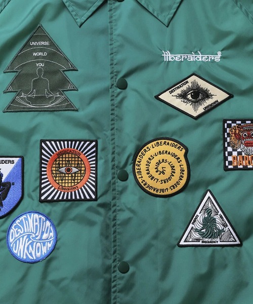 Liberaiders(リベレイダース)の「Liberaiders/リベレイダース PATCH COACH JACKET ワッペンデザイン コーチジャケット 2026年春夏(ナイロンジャケット・メンズ・グリーン/ブラック・L/M)」の6枚目の写真
