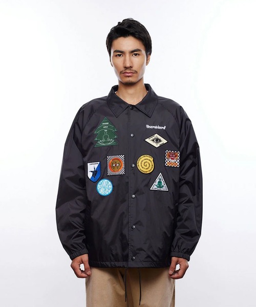 Liberaiders(リベレイダース)の「Liberaiders/リベレイダース PATCH COACH JACKET ワッペンデザイン コーチジャケット 2026年春夏(ナイロンジャケット・メンズ・グリーン/ブラック・L/M)」の4枚目の写真