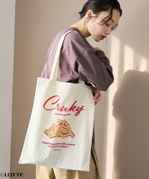 coen(コーエン)の「【CRUNKY(クランキー)/別注】アソートロゴトートバッグ(トートバッグ・レディース・レッド/ブラウン/ナチュラル・FREE)」の5枚目の写真