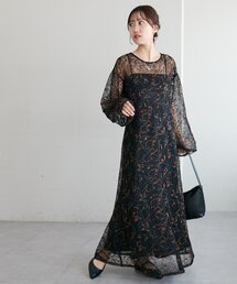 【オケージョン】レース刺繍ワンピース