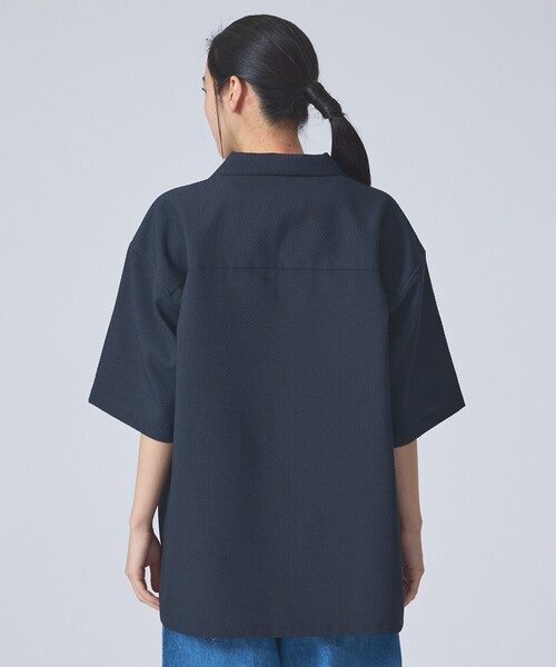 FORTUNA HOMME（フォルトゥナオム）の「【FORTUNA /フォルトゥナ】ECOTECSeerSuckerOpenCollarShirt/エコテックシアサッカーオープンカラーシャツ/ユニセックス/【WEB限定】（シャツ/ブラウス・メンズ・ブラック/ホワイト・M/L）」の6枚目の写真