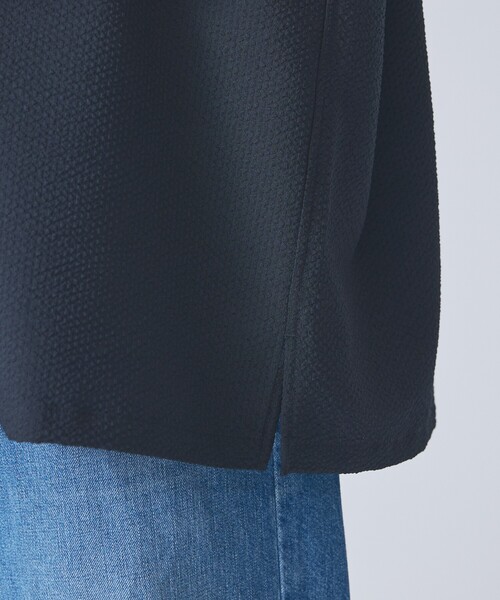 FORTUNA HOMME（フォルトゥナオム）の「【FORTUNA /フォルトゥナ】ECOTECSeerSuckerOpenCollarShirt/エコテックシアサッカーオープンカラーシャツ/ユニセックス/【WEB限定】（シャツ/ブラウス・メンズ・ブラック/ホワイト・M/L）」の10枚目の写真