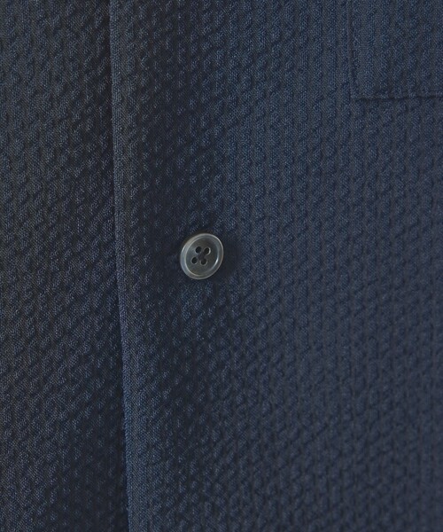 FORTUNA HOMME（フォルトゥナオム）の「【FORTUNA /フォルトゥナ】ECOTECSeerSuckerOpenCollarShirt/エコテックシアサッカーオープンカラーシャツ/ユニセックス/【WEB限定】（シャツ/ブラウス・メンズ・ブラック/ホワイト・M/L）」の11枚目の写真