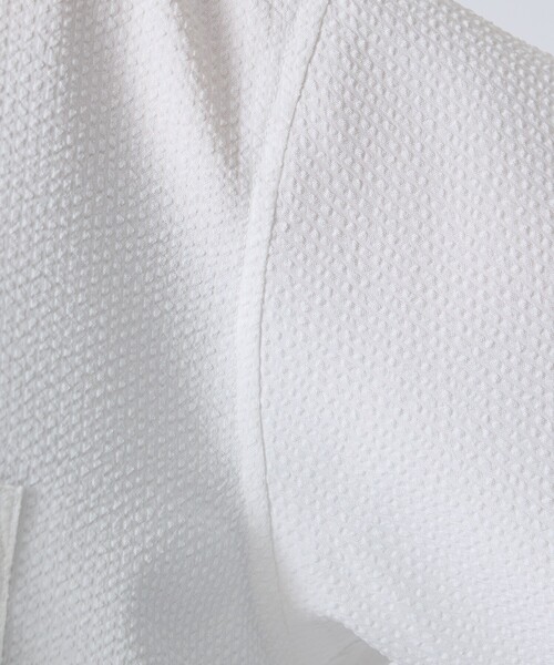 FORTUNA HOMME（フォルトゥナオム）の「【FORTUNA /フォルトゥナ】ECOTECSeerSuckerOpenCollarShirt/エコテックシアサッカーオープンカラーシャツ/ユニセックス/【WEB限定】（シャツ/ブラウス・メンズ・ブラック/ホワイト・M/L）」の16枚目の写真