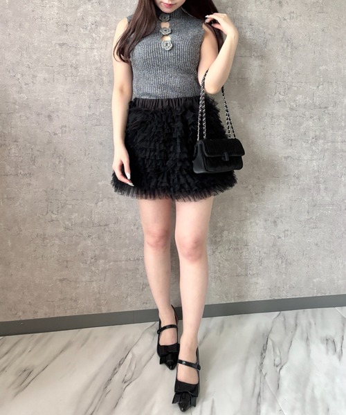 Mejoul（メジュール）の「【26年春夏新作】エナメルバックルリボン チャンキーヒールポインテッドトゥパンプス（パンプス・レディース・ホワイト/ブラック・L/M）」の14枚目の写真