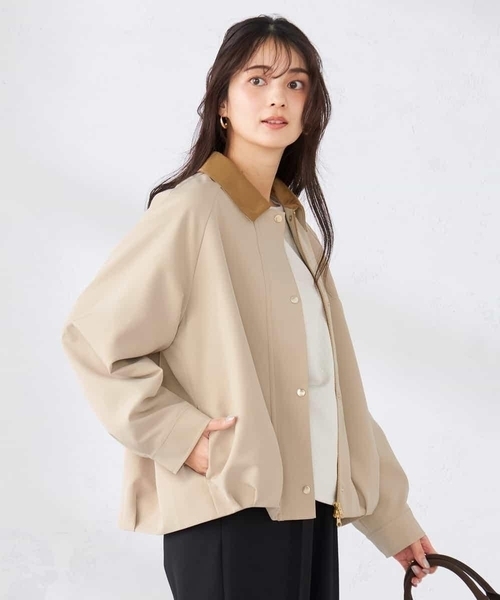 a.v.v（アーヴェヴェ）の「ステンカラーブルゾン（ブルゾン・レディース・ネイビー/ベージュ・39）」の8枚目の写真