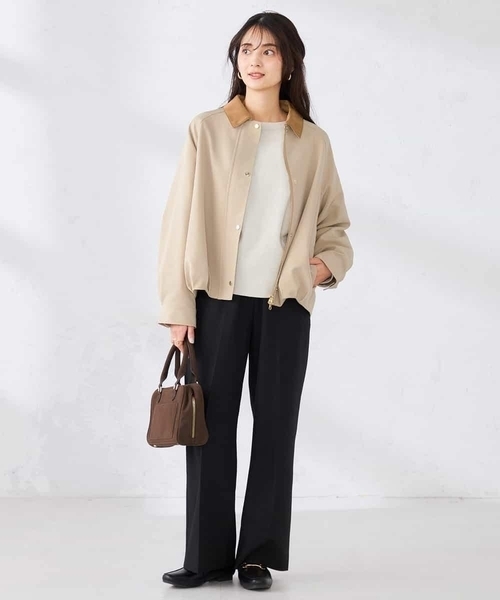 a.v.v（アーヴェヴェ）の「ステンカラーブルゾン（ブルゾン・レディース・ネイビー/ベージュ・39）」の9枚目の写真