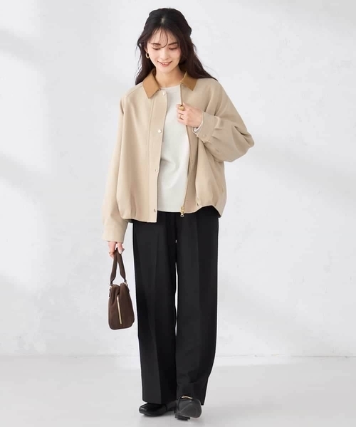 a.v.v（アーヴェヴェ）の「ステンカラーブルゾン（ブルゾン・レディース・ネイビー/ベージュ・39）」の10枚目の写真