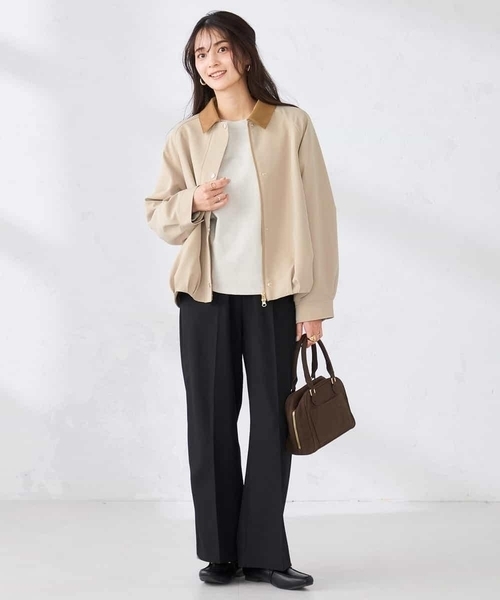 a.v.v（アーヴェヴェ）の「ステンカラーブルゾン（ブルゾン・レディース・ネイビー/ベージュ・39）」の13枚目の写真