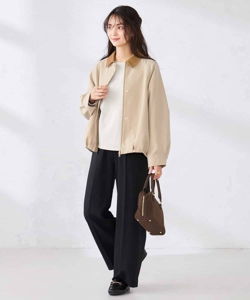 a.v.v（アーヴェヴェ）の「ステンカラーブルゾン（ブルゾン・レディース・ネイビー/ベージュ・39）」の14枚目の写真