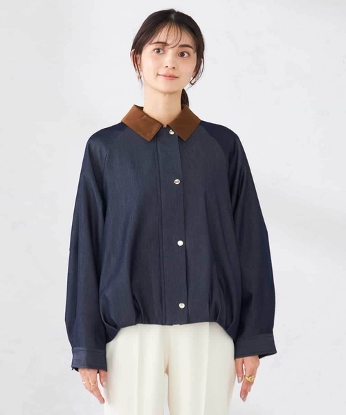 a.v.v（アーヴェヴェ）の「ステンカラーブルゾン（ブルゾン・レディース・ネイビー/ベージュ・39）」の15枚目の写真