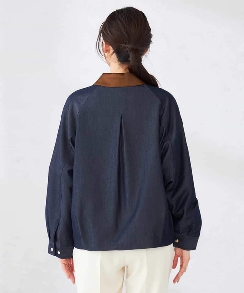 a.v.v（アーヴェヴェ）の「ステンカラーブルゾン（ブルゾン・レディース・ネイビー/ベージュ・39）」の17枚目の写真