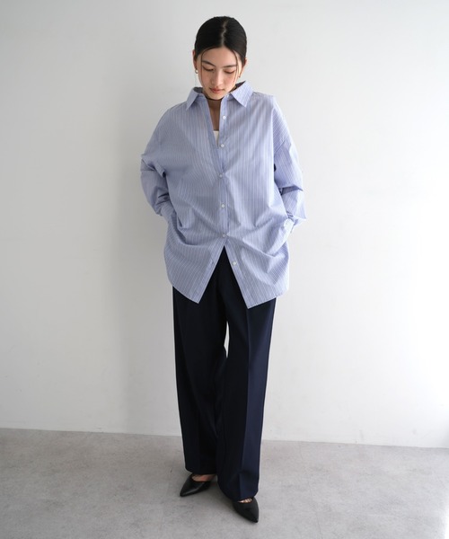 andme（アンドミー）の「2タックスラックスワイドパンツ（スラックス・レディース・ベージュ/ネイビー/グレー系その他・M/L）」の9枚目の写真