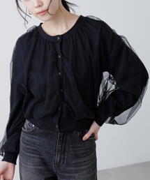 FREE'S MART | チュールレイヤードクルーネックニットカーディガン(ニット/セーター)