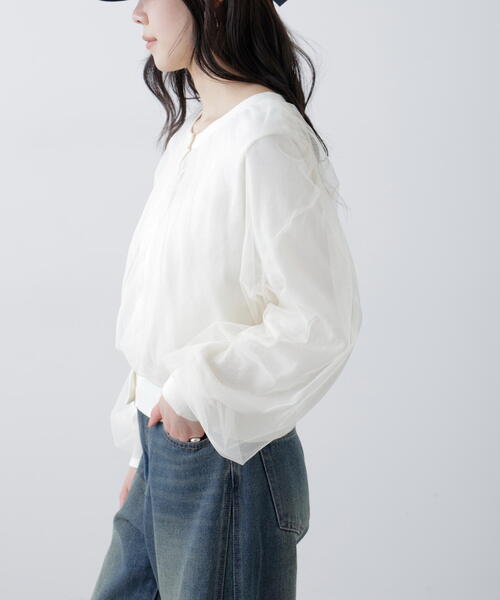 FREE'S MART（フリーズマート）の「チュールレイヤードクルーネックニットカーディガン（ニット/セーター・レディース・イエロー/ホワイト/ブラック・FREE）」の21枚目の写真