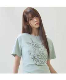 LUVISTRUE（ラヴイズトゥルー）の「EL ANGELIC GRAPHIC TEE(GREEN)（Tシャツ/カットソー）」