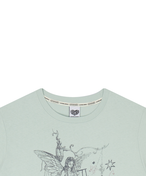 LUVISTRUE（ラヴイズトゥルー）の「EL ANGELIC GRAPHIC TEE(GREEN)（Tシャツ/カットソー・レディース・その他・FREE）」の2枚目の写真