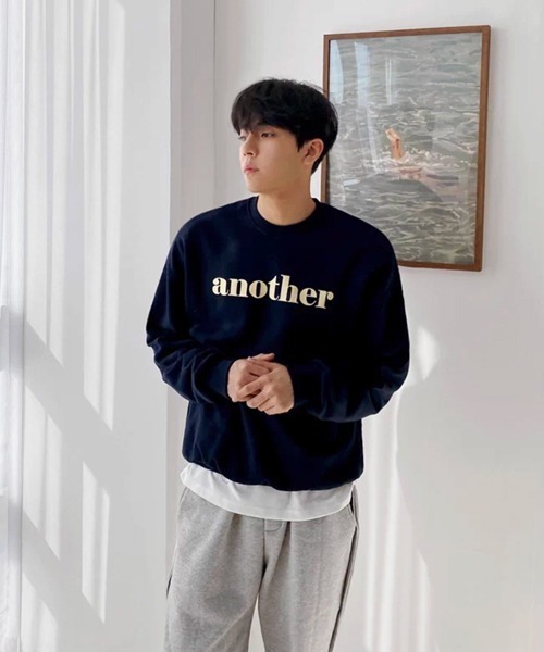 NOWLE（ノウル）の「【NOWLE】another フロントロゴ クルーネックスウェット / トレーナー（スウェット・メンズ・ネイビー・MEDIUM/SMALL/X-LARGE/LARGE）」の7枚目の写真