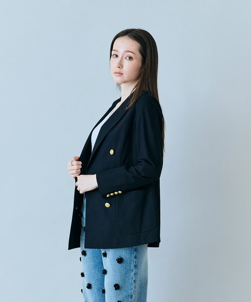 Audie a Muses(オーディアミューズ)の「シンプルダブルジャケット(テーラードジャケット・レディース・ブラック・38/42)」の12枚目の写真