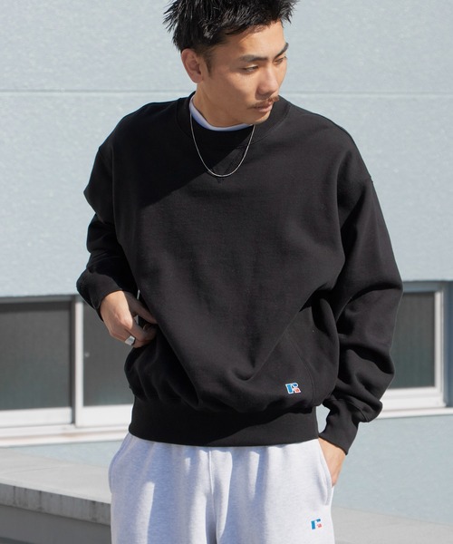 Russell Athletic（ラッセルアスレティック）の「Russell Athletic/ラッセルアスレティック Pro Cotton Loop Back Terry Sweat CN ヘビーウェイト クルーネックスウェット 2026年春夏（スウェット・メンズ・ブラック/ネイビー/アッシュグレー・M/L/XL）」の2枚目の写真