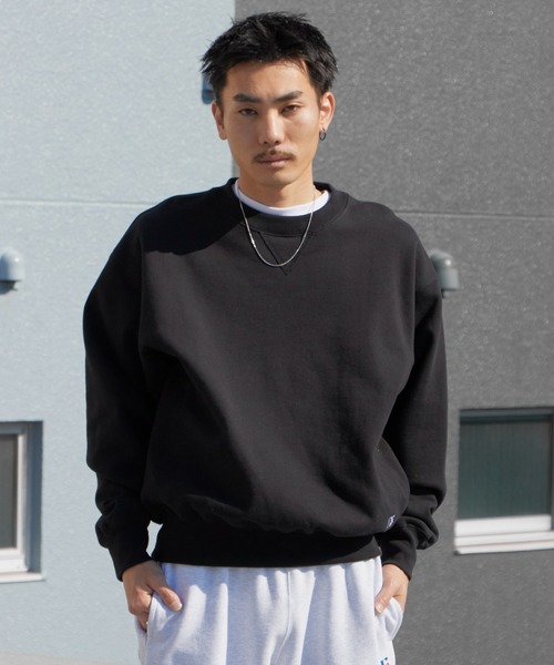 Russell Athletic（ラッセルアスレティック）の「Russell Athletic/ラッセルアスレティック Pro Cotton Loop Back Terry Sweat CN ヘビーウェイト クルーネックスウェット 2026年春夏（スウェット・メンズ・ブラック/ネイビー/アッシュグレー・M/L/XL）」の7枚目の写真