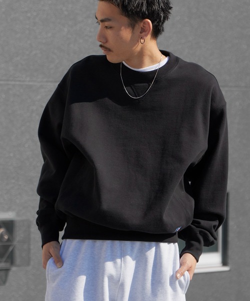 Russell Athletic（ラッセルアスレティック）の「Russell Athletic/ラッセルアスレティック Pro Cotton Loop Back Terry Sweat CN ヘビーウェイト クルーネックスウェット 2026年春夏（スウェット・メンズ・ブラック/ネイビー/アッシュグレー・M/L/XL）」の8枚目の写真