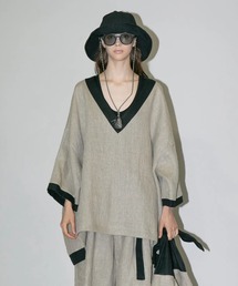 my beautiful landlet（マイビューティフルランドレット）の「【my beautiful landlet】SEMI WET LINEN V-NECK BIG PULLOVER（その他トップス）」