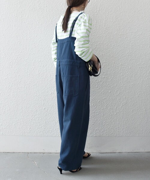 SHIPS any（シップス エニィ）の「SHIPS any:〈洗濯機可能〉カルゼ キャミ ワイド サロペット（サロペット/オーバーオール・レディース・オフホワイト/ネイビー・ONE SIZE）」の13枚目の写真