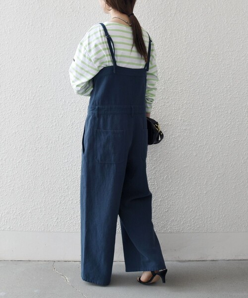 SHIPS any（シップス エニィ）の「SHIPS any:〈洗濯機可能〉カルゼ キャミ ワイド サロペット（サロペット/オーバーオール・レディース・オフホワイト/ネイビー・ONE SIZE）」の15枚目の写真