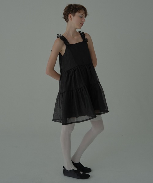 HONEY MI HONEY（ハニーミーハニー）の「flower organdie tiered one-piece（ワンピース・レディース・ピンク/ホワイト/ブラック・FREE）」の7枚目の写真