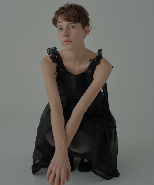 HONEY MI HONEY（ハニーミーハニー）の「flower organdie tiered one-piece（ワンピース・レディース・ピンク/ホワイト/ブラック・FREE）」の4枚目の写真