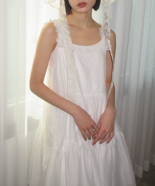 HONEY MI HONEY（ハニーミーハニー）の「flower organdie tiered one-piece（ワンピース・レディース・ピンク/ホワイト/ブラック・FREE）」の9枚目の写真