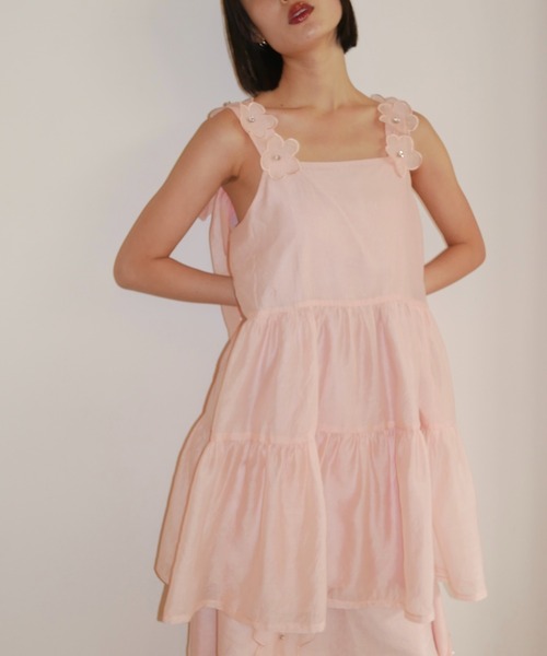 HONEY MI HONEY（ハニーミーハニー）の「flower organdie tiered one-piece（ワンピース・レディース・ピンク/ホワイト/ブラック・FREE）」の11枚目の写真