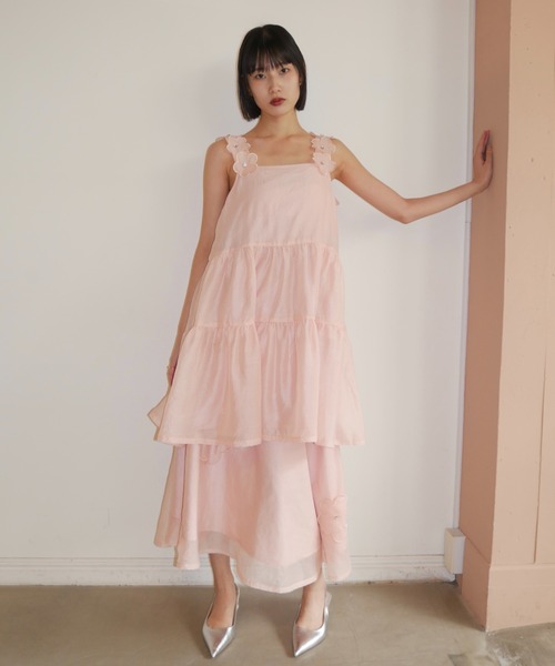 HONEY MI HONEY（ハニーミーハニー）の「flower organdie tiered one-piece（ワンピース・レディース・ピンク/ホワイト/ブラック・FREE）」の14枚目の写真