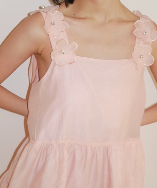 HONEY MI HONEY（ハニーミーハニー）の「flower organdie tiered one-piece（ワンピース・レディース・ピンク/ホワイト/ブラック・FREE）」の12枚目の写真