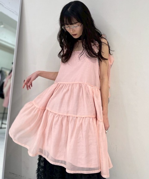 HONEY MI HONEY（ハニーミーハニー）の「flower organdie tiered one-piece（ワンピース・レディース・ピンク/ホワイト/ブラック・FREE）」の17枚目の写真