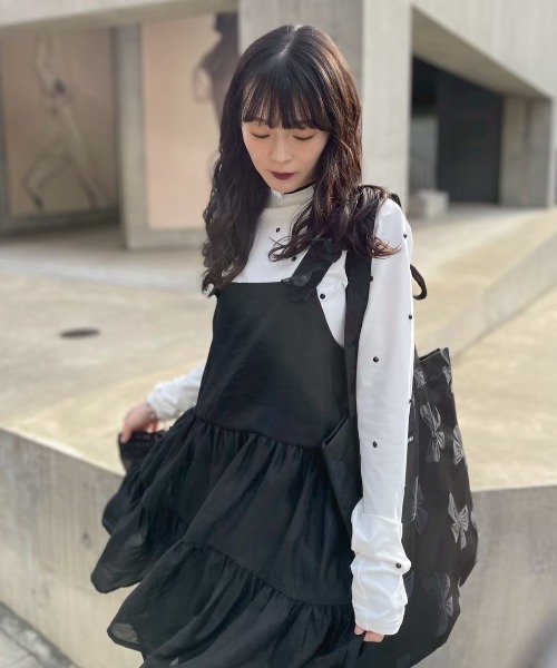 HONEY MI HONEY（ハニーミーハニー）の「flower organdie tiered one-piece（ワンピース・レディース・ピンク/ホワイト/ブラック・FREE）」の21枚目の写真