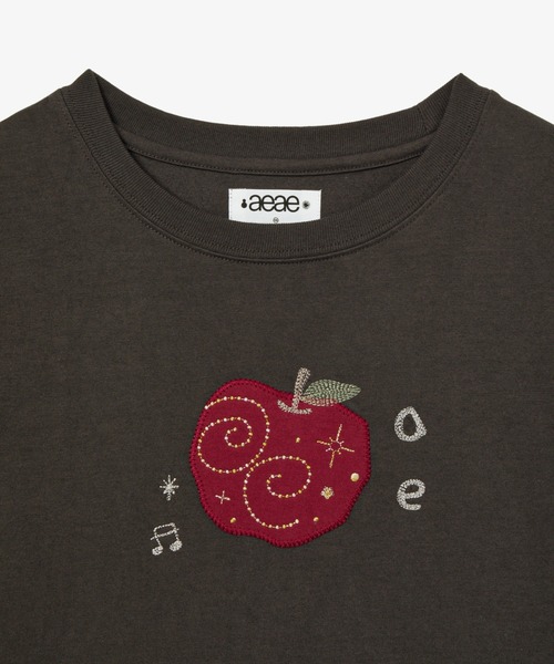 aeae(エーイーエーイー)の「RINGO TEE(Tシャツ/カットソー・レディース・ダークブラウン/ホワイト・FREE)」の8枚目の写真