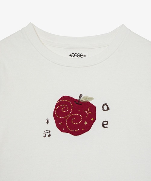 aeae(エーイーエーイー)の「RINGO TEE(Tシャツ/カットソー・レディース・ダークブラウン/ホワイト・FREE)」の4枚目の写真
