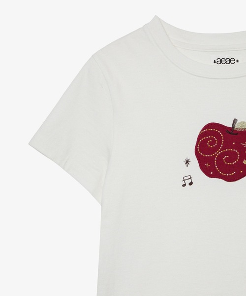 aeae(エーイーエーイー)の「RINGO TEE(Tシャツ/カットソー・レディース・ダークブラウン/ホワイト・FREE)」の6枚目の写真