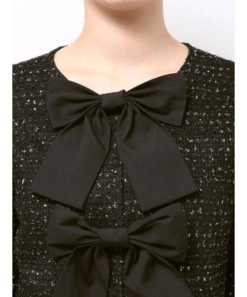 CALNAMUR（カルナムール）の「カットラメツイードリボンジャケット（カーディガン/ボレロ・レディース・ブラック/オフホワイト/ピンク・FREE）」の20枚目の写真