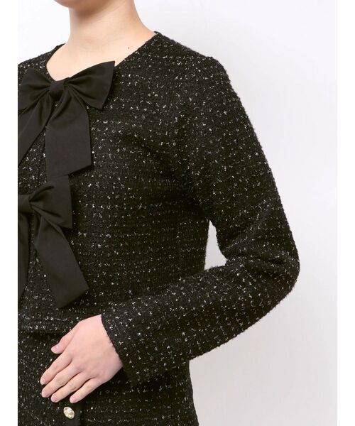 CALNAMUR（カルナムール）の「カットラメツイードリボンジャケット（カーディガン/ボレロ・レディース・ブラック/オフホワイト/ピンク・FREE）」の21枚目の写真