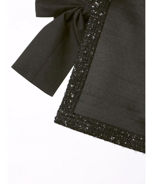 CALNAMUR（カルナムール）の「カットラメツイードリボンジャケット（カーディガン/ボレロ・レディース・ブラック/オフホワイト/ピンク・FREE）」の22枚目の写真